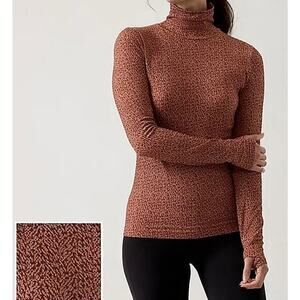Athleta Flurry mock turtleneck stretch base layer top M